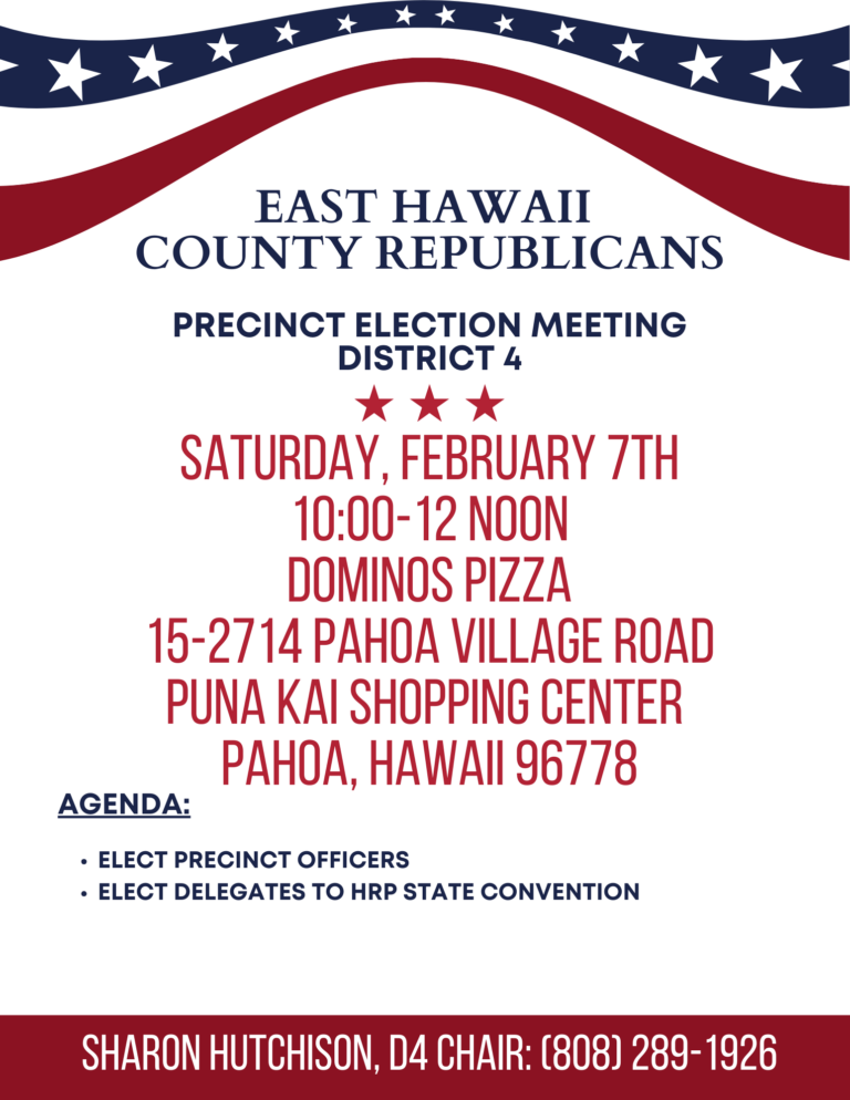 Save the Date: District 4 Precinct Election Meeting